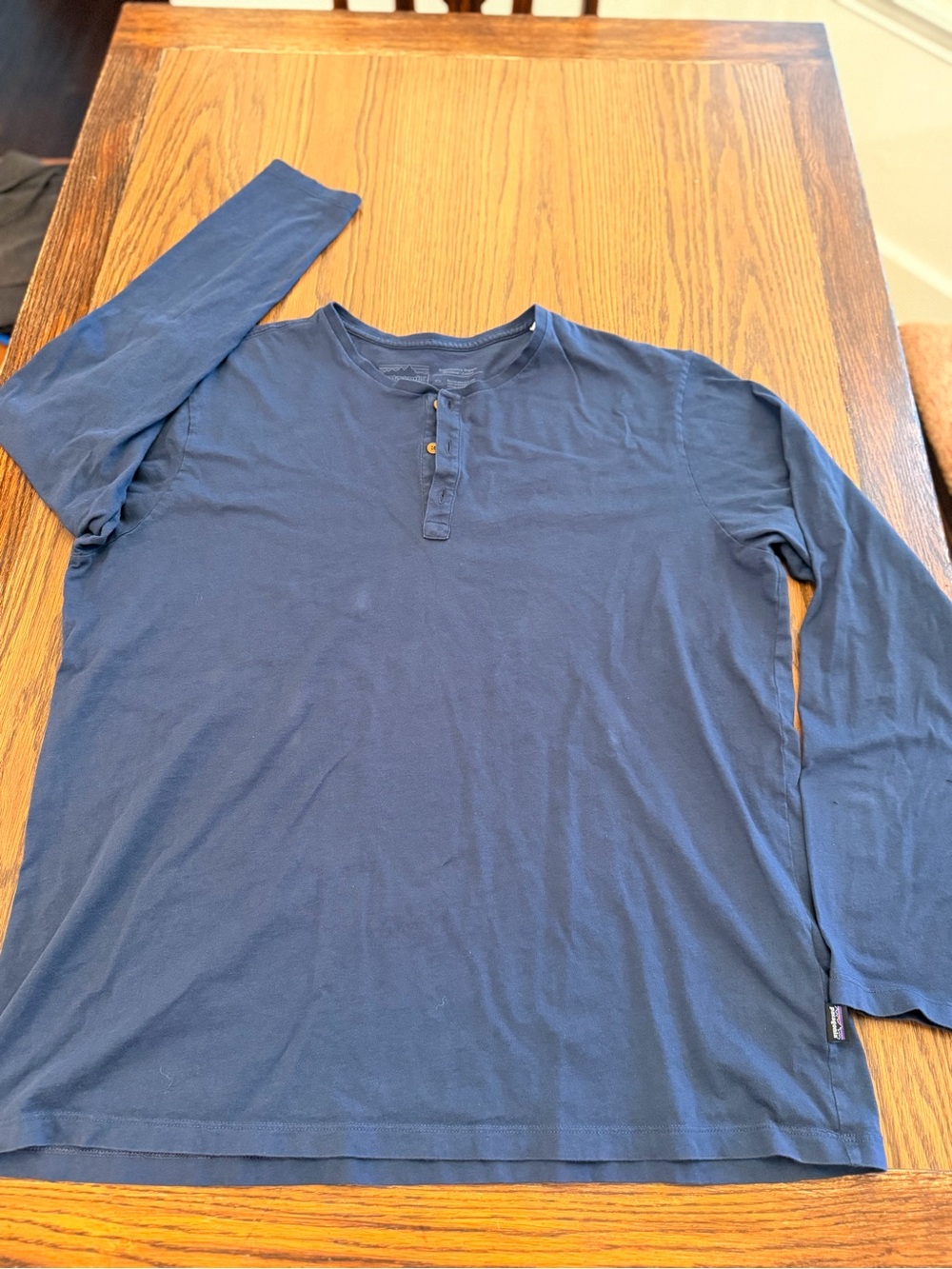 Patagonia Men's Long-Sleeve Henley in Navy Blue